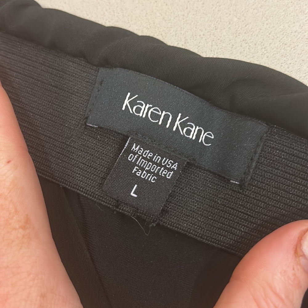 Karen Kane Black Pencil Skirt Large Classic Stretch Work Office Wardrobe Staple - Picture 10 of 10